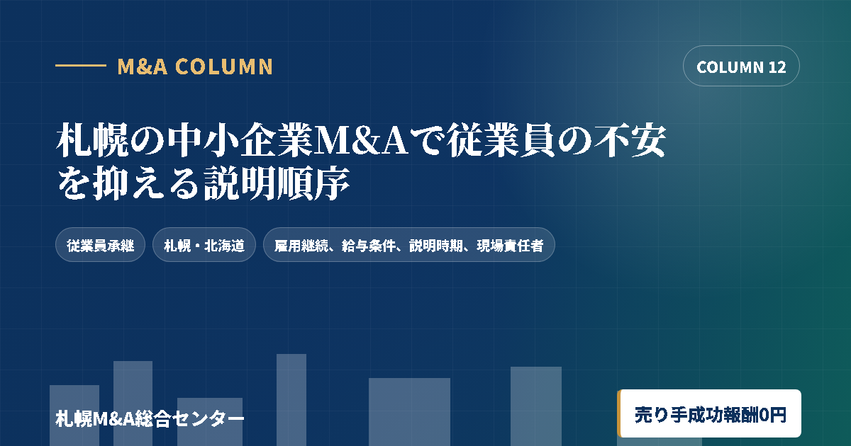 札幌の中小企業M&Aで従業員の不安を抑える説明順序のアイキャッチ画像