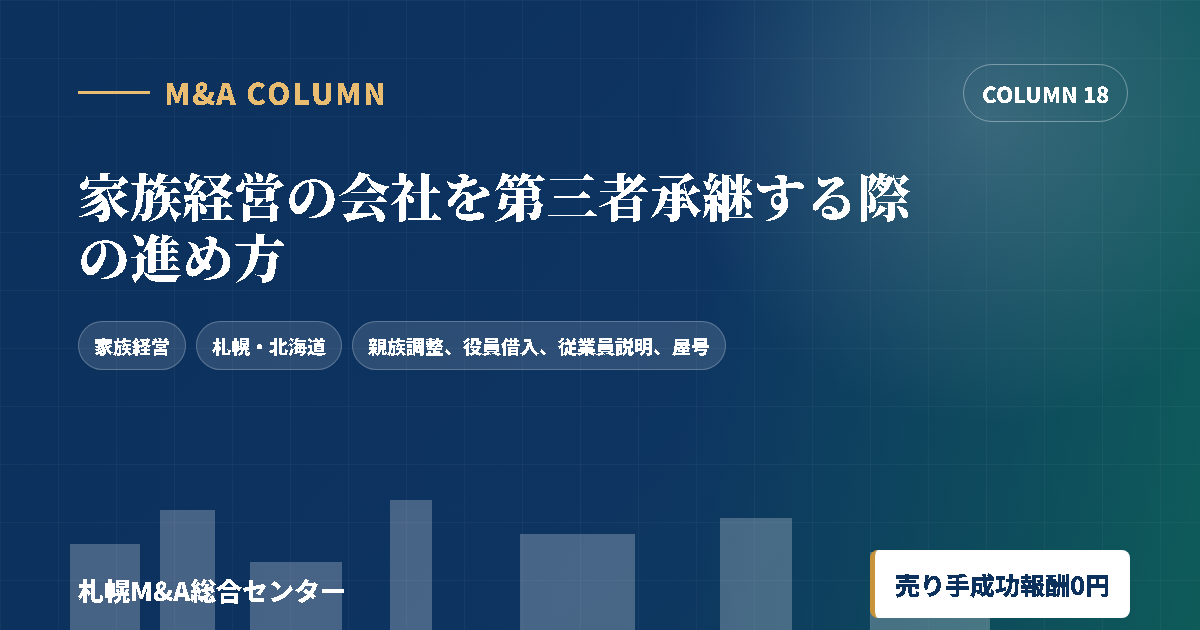 家族経営の会社を第三者承継する際の進め方のアイキャッチ画像