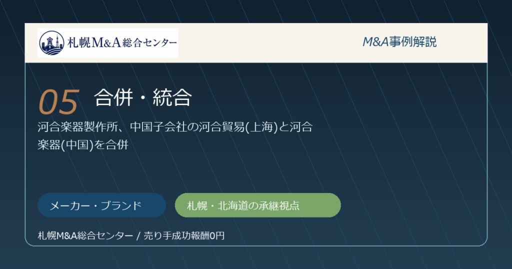 M&A事例解説05｜メーカー・ブランドの合併・統合から札幌企業が学べること アイキャッチ