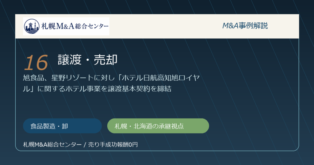 M&A事例解説16｜食品製造・卸の譲渡・売却から札幌企業が学べること アイキャッチ