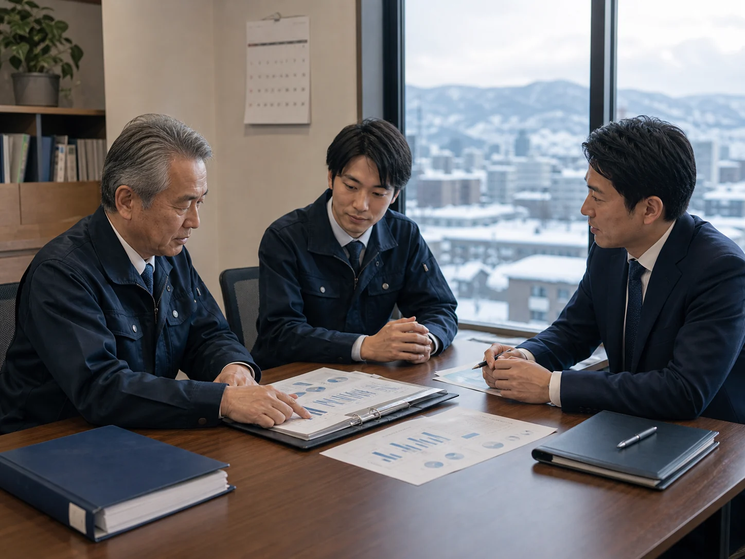 札幌の事業承継で経営者と後継候補が条件を確認する会議